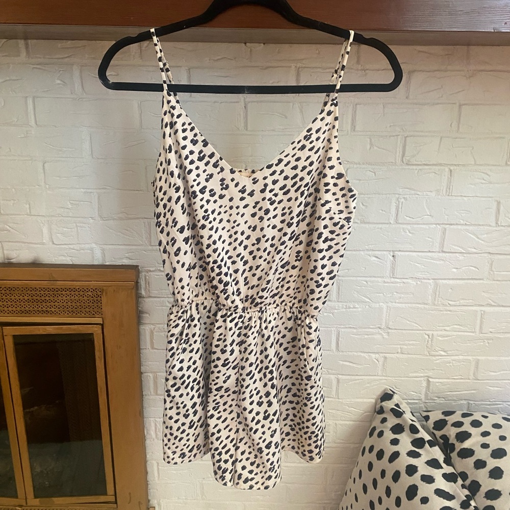 Animal print romper with pockets